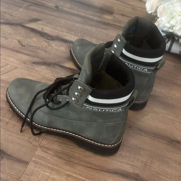 Nautica Olive Lace-Up Boots - Picture 3 of 8